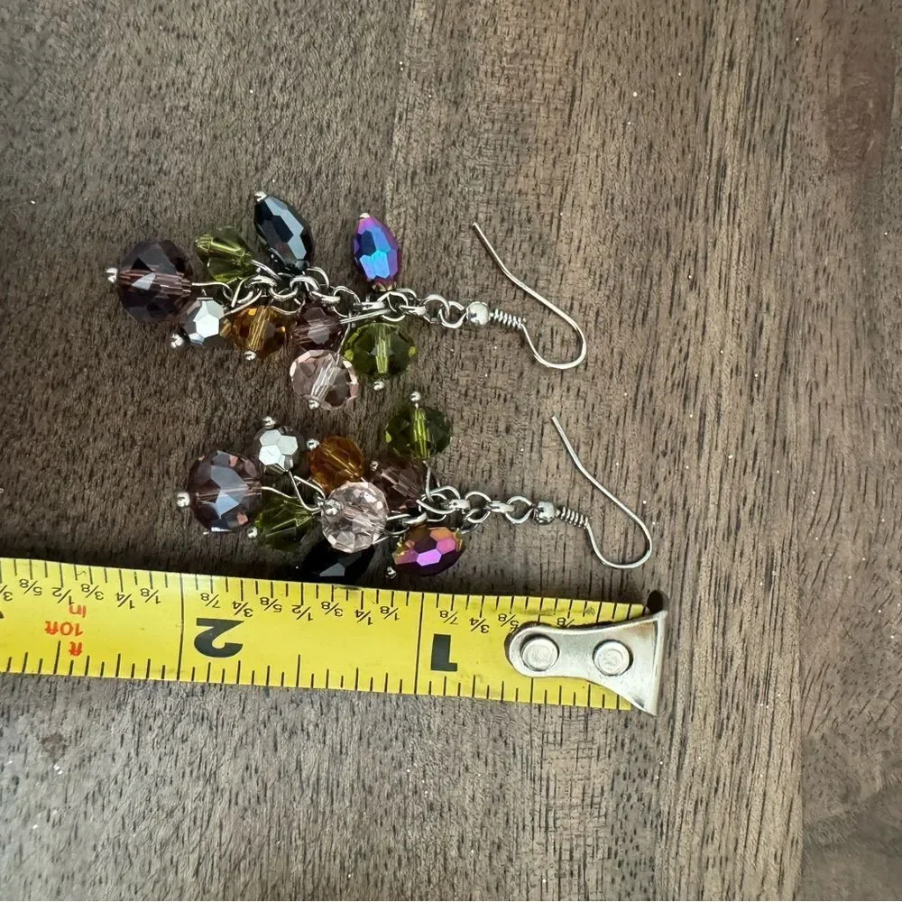 Sparkly Beaded Pink Purple Bauble Beaded Earrings